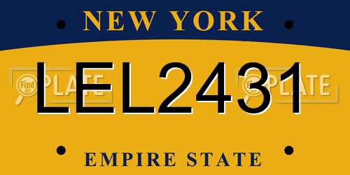 LEL2431 New York License Plate