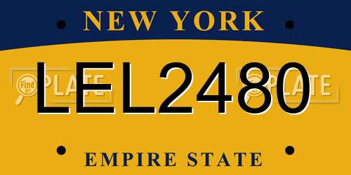 LEL2480 New York License Plate