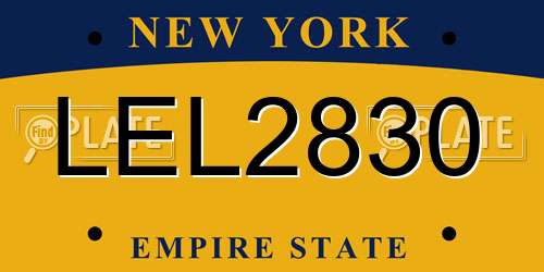 LEL2830 New York License Plate