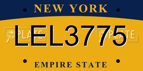 LEL3775 New York License Plate