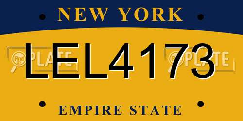 LEL4173 New York License Plate