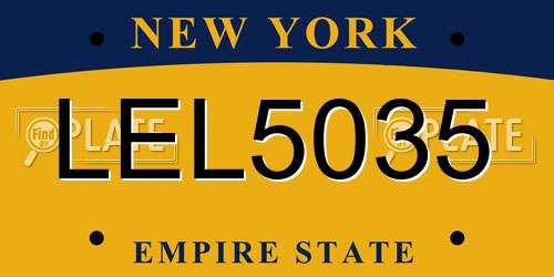 LEL5035 New York License Plate