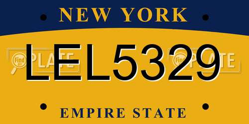 LEL5329 New York License Plate