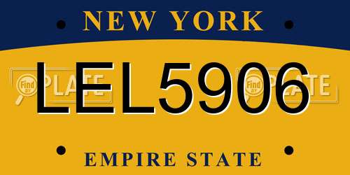 LEL5906 New York License Plate