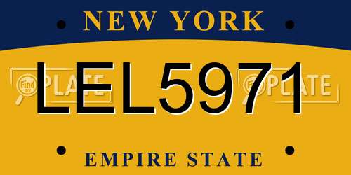LEL5971 New York License Plate