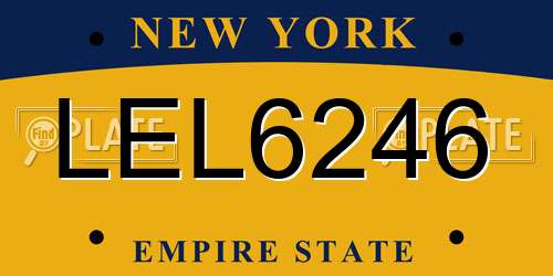 LEL6246 New York License Plate