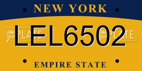 LEL6502 New York License Plate