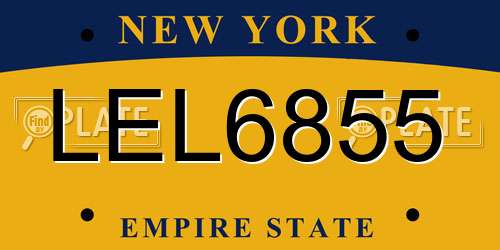 LEL6855 New York License Plate