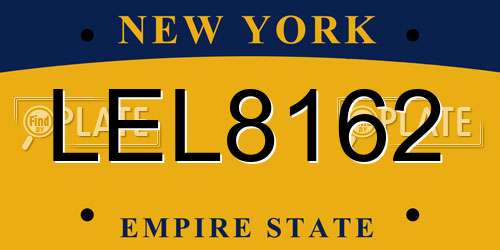 LEL8162 New York License Plate