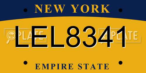 LEL8341 New York License Plate
