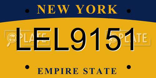 LEL9151 New York License Plate