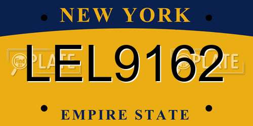 LEL9162 New York License Plate