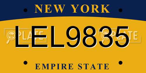 LEL9835 New York License Plate