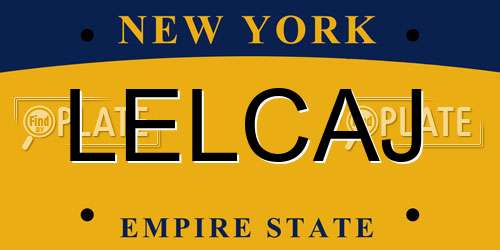 LELCAJ New York License Plate