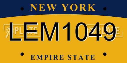 LEM1049 New York License Plate