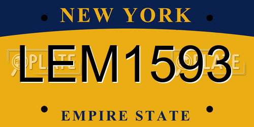 LEM1593 New York License Plate
