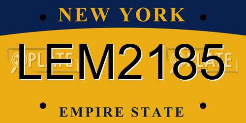 LEM2185 New York License Plate