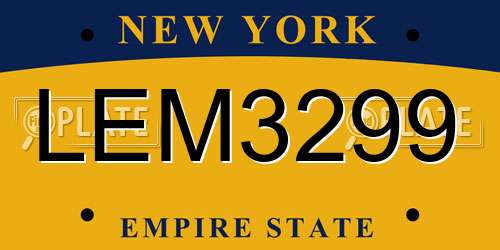 LEM3299 New York License Plate