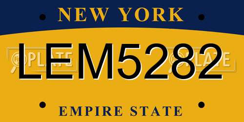 LEM5282 New York License Plate