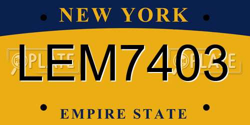 LEM7403 New York License Plate