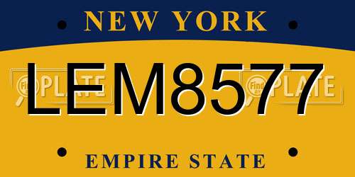 LEM8577 New York License Plate