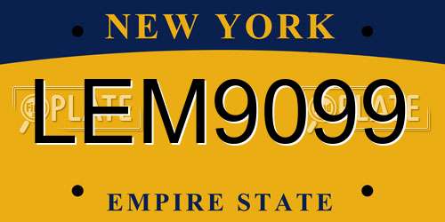 LEM9099 New York License Plate
