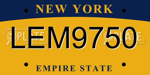 LEM9750 New York License Plate