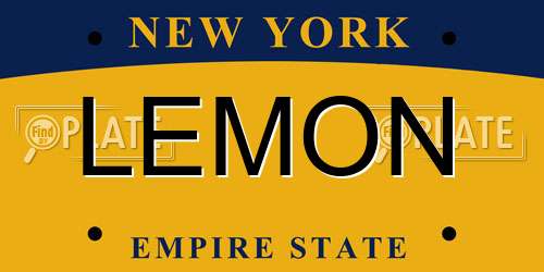 LEMON New York License Plate