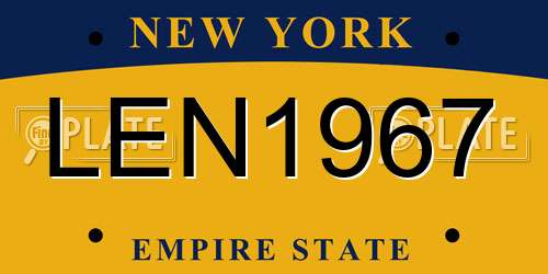 LEN1967 New York License Plate