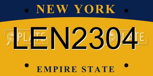 LEN2304 New York License Plate