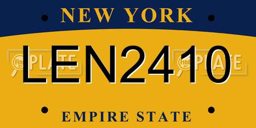 LEN2410 New York License Plate