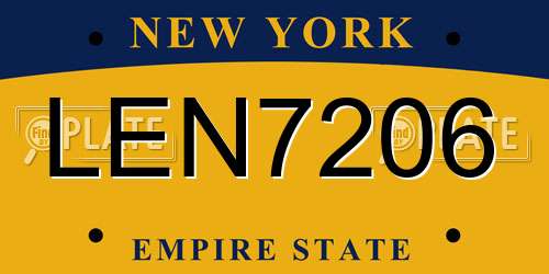 LEN7206 New York License Plate