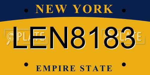 LEN8183 New York License Plate