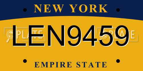 LEN9459 New York License Plate