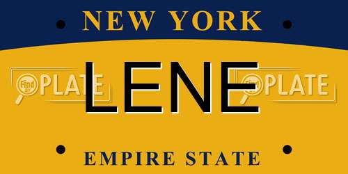 LENE New York License Plate