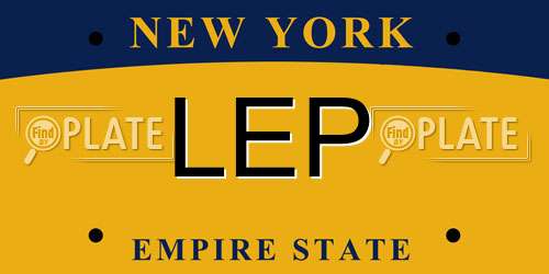 LEP New York License Plate