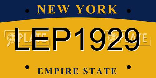 LEP1929 New York License Plate