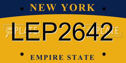 LEP2642 New York License Plate