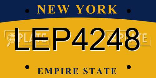 LEP4248 New York License Plate