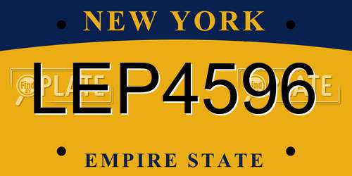 LEP4596 New York License Plate