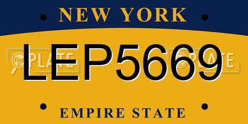 LEP5669 New York License Plate