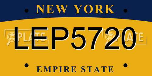 LEP5720 New York License Plate