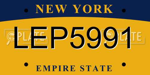 LEP5991 New York License Plate