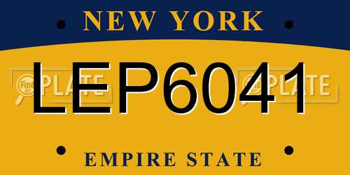 LEP6041 New York License Plate