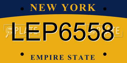 LEP6558 New York License Plate