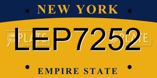 LEP7252 New York License Plate