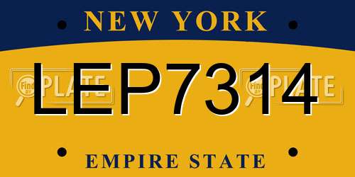 LEP7314 New York License Plate