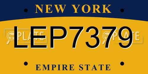 LEP7379 New York License Plate