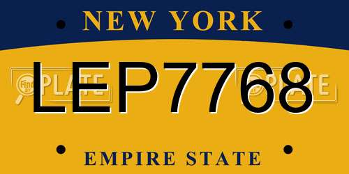 LEP7768 New York License Plate