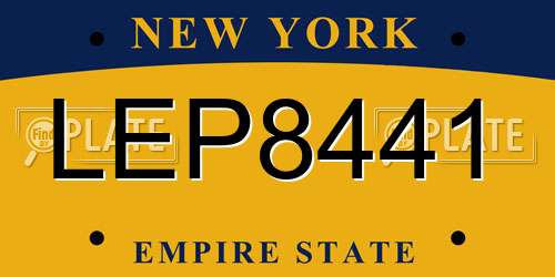 LEP8441 New York License Plate
